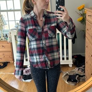 Abercrombie & Fitch Red and Green Plaid Shirt